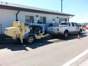 2002 Putzmeister TK50 on customer trailer ready his concrete pumping companies jobs